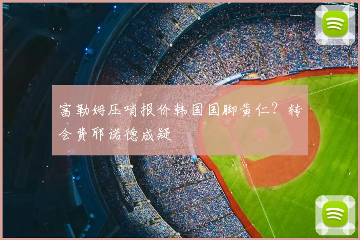 富勒姆压哨报价韩国国脚黄仁?转会费耶诺德成疑